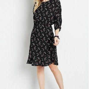 Maurices | Black Floral Cinched Front Mini Dress